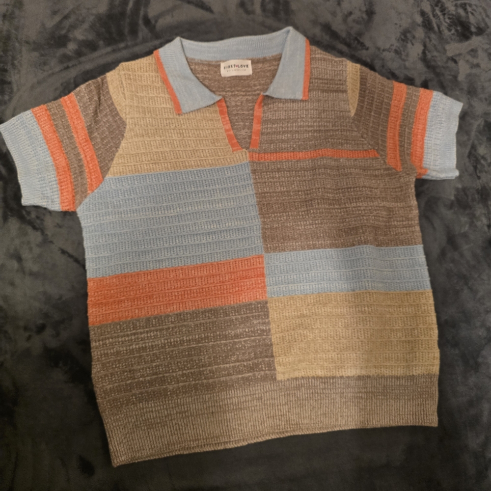 Colorful Knit Polo Shirt